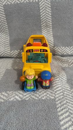Fisher-Price School Bus Musical Toddler Toy Vehicle with 2 Figures