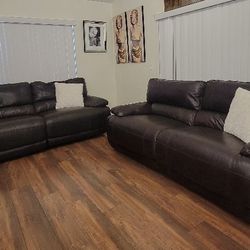 Genuine Leather Power Recliner Living Room Set-2 Piece 
