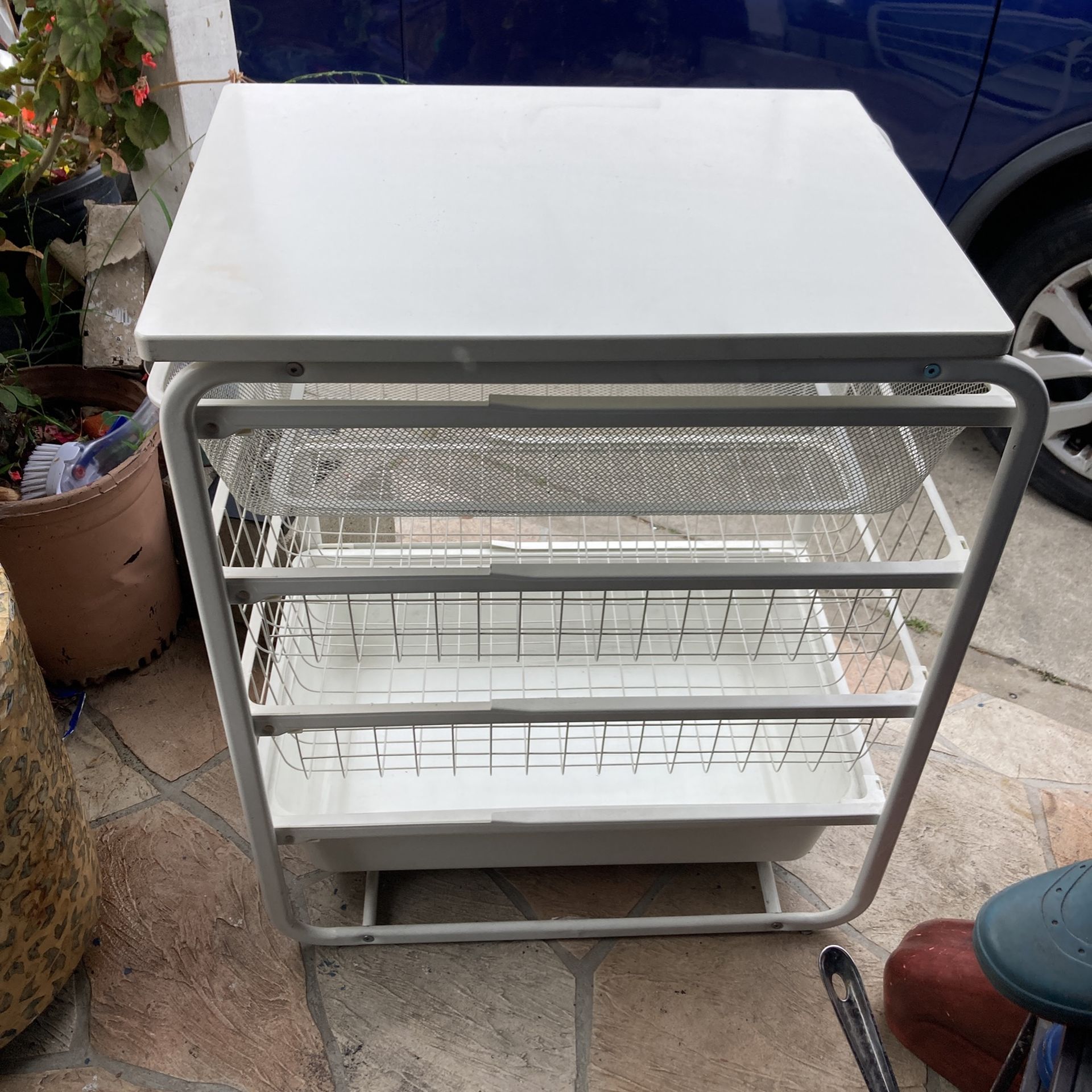 Ikea ALGOT mesh drawers unit - metal frame and 4 metal basket