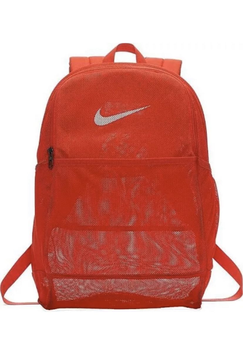 NWT New Nike Brasilia 26L Mesh Backpack Red