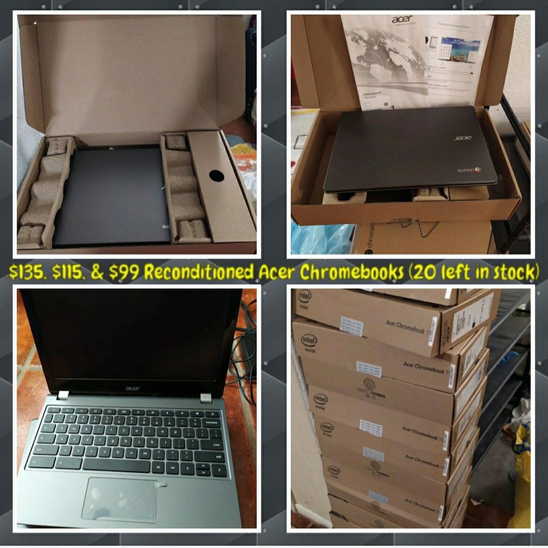 Refurbished Acer Chromebooks in stock starting at $99/each