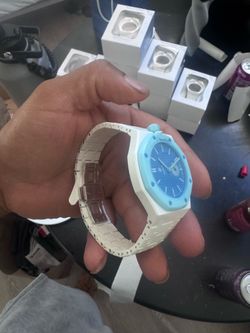 Swatch x ap royal pop watch with bio ceramic band