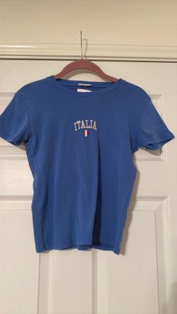 Brandy Melville John galt  blue ribbed t shirt