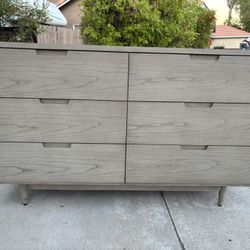 Gray Solid Wood Pottery Barn Inspired Dresser Chest of Drawers Furniture Excellent Condition Originally $3,500