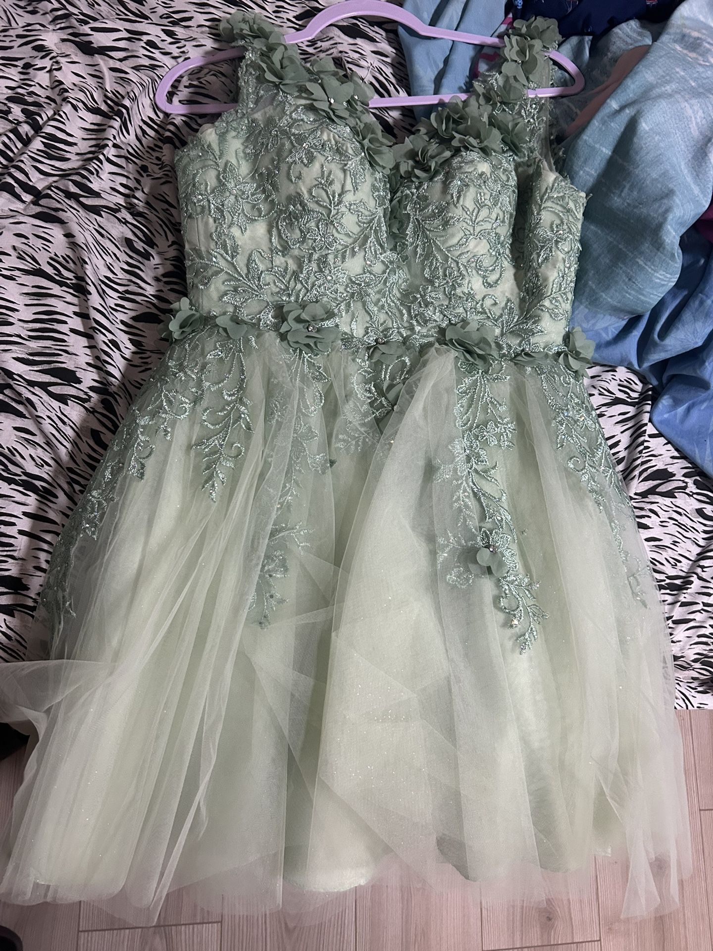 Dancing Queen Short Corset Dress Size Small 2-4 Sage Green