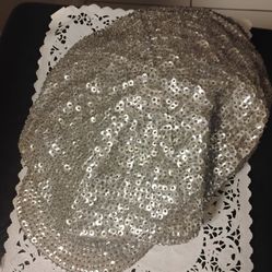 SILVER SEQUINS DISCO HAT UNISEX ONE SIZE