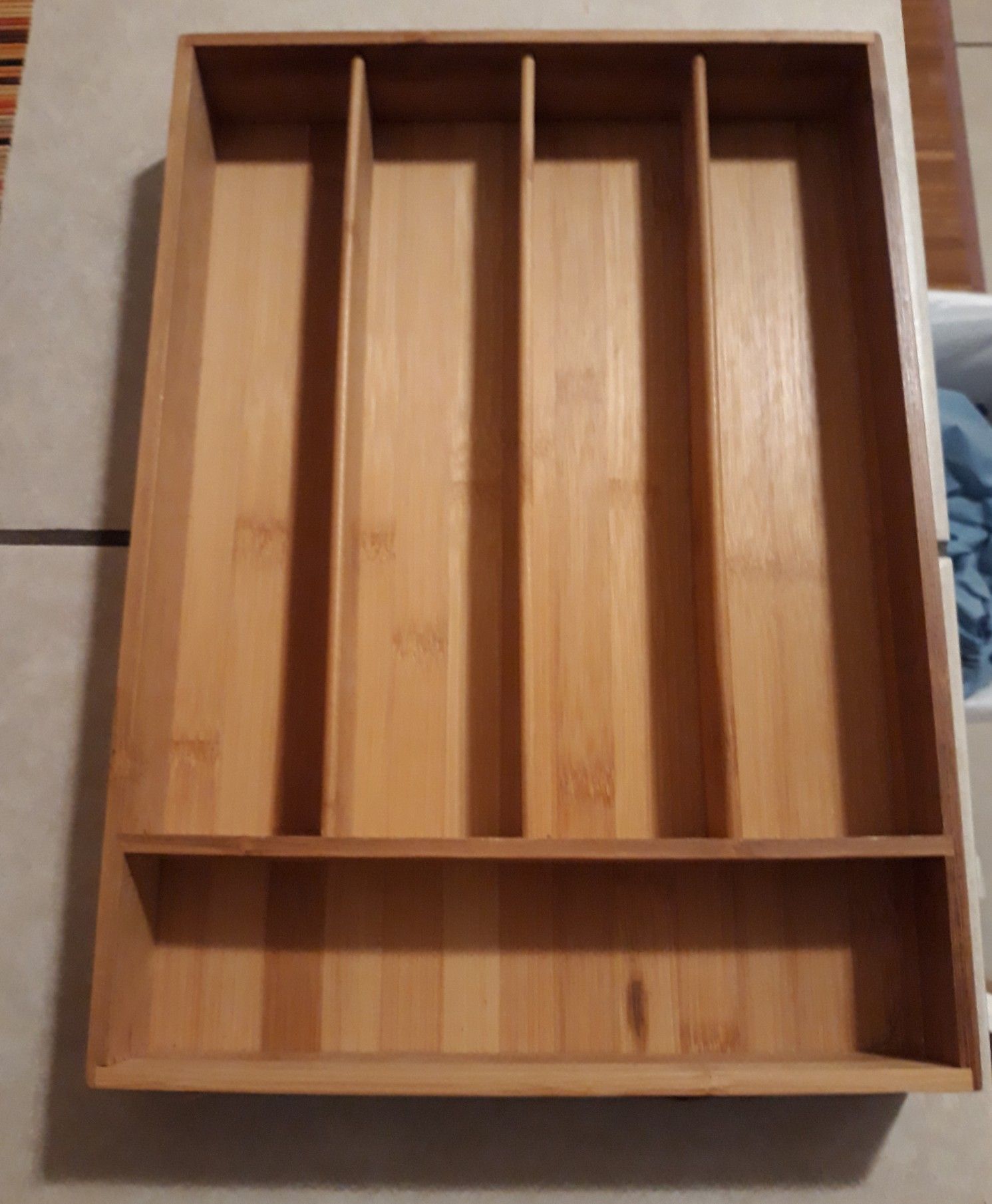Bamboo silverware cutlery tray