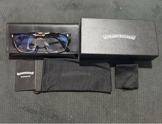 Black and Gold Chrome Hearts Glasses W/ Box