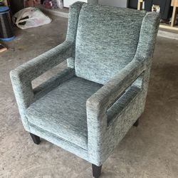 Modern Upholstered Accent Chair – Teal/Gray – Like New