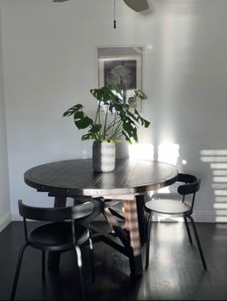 Black wooden dining table