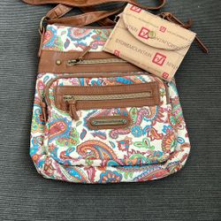 New Paisley Design Stone Mountain Crossbody Purse Handbag