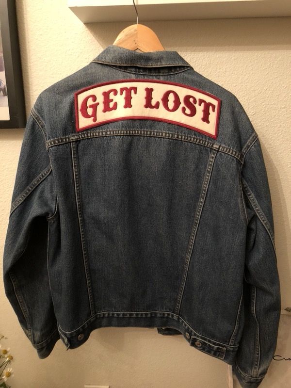 Customized Vintage Levi denim jacket w/ patches / rock band patches
