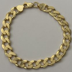 925 Silver 8.5” 9mm bracelet cuban chain 18k yellow gold plated unisex