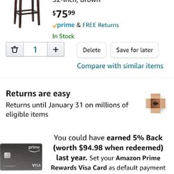 Brown 34inch Bar Stool