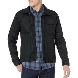 HUDSON  Zip Front Denim Jean Black Jacket Mens XL