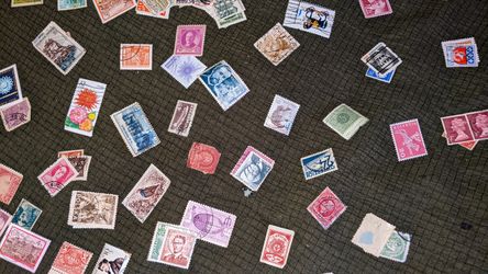 Hundreds of old stamps