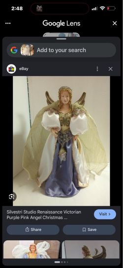 Silvestri studio Renaissance Victorian Purple Pink Angel Christmas Tree Topper