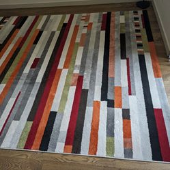 Modern Abstract Area Rug - 8x11 - Multicolor 
