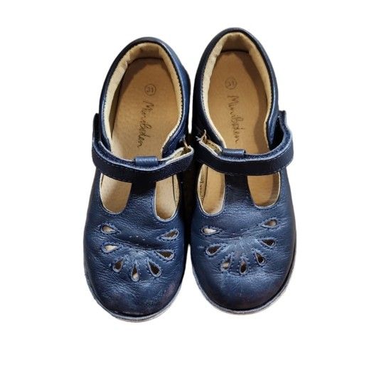 2017 Mini Boden Size 31 Leather T-Bar Flats Navy