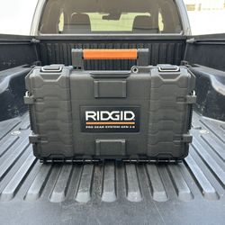 RIDGID Pro Gear System Gen 2.0 Stackable Durable Compact Power Tool Box With Secure Hang Mounts