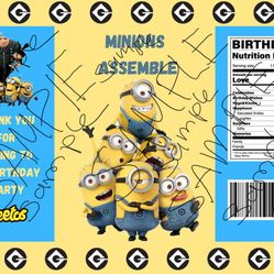 Minions Bday Chip Bags 