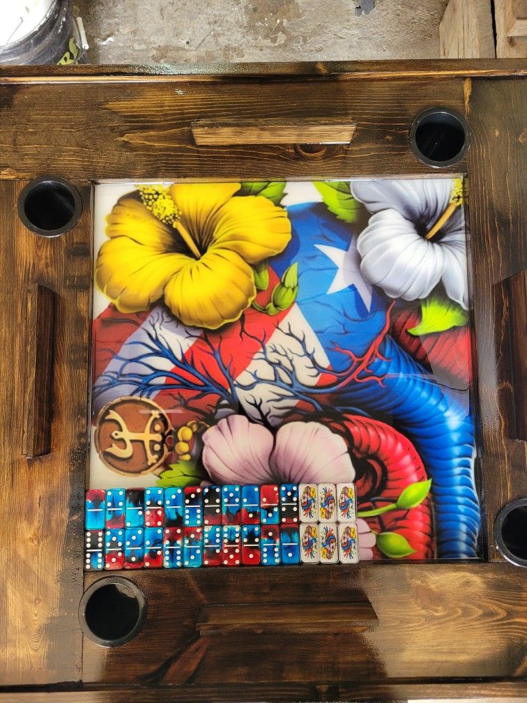 Domino Table With Matching Dominoes 300 This Week Only