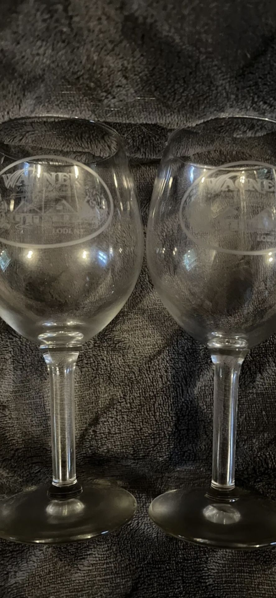 Two Wagner Vineyard Wine Glasses- Lodi, NY