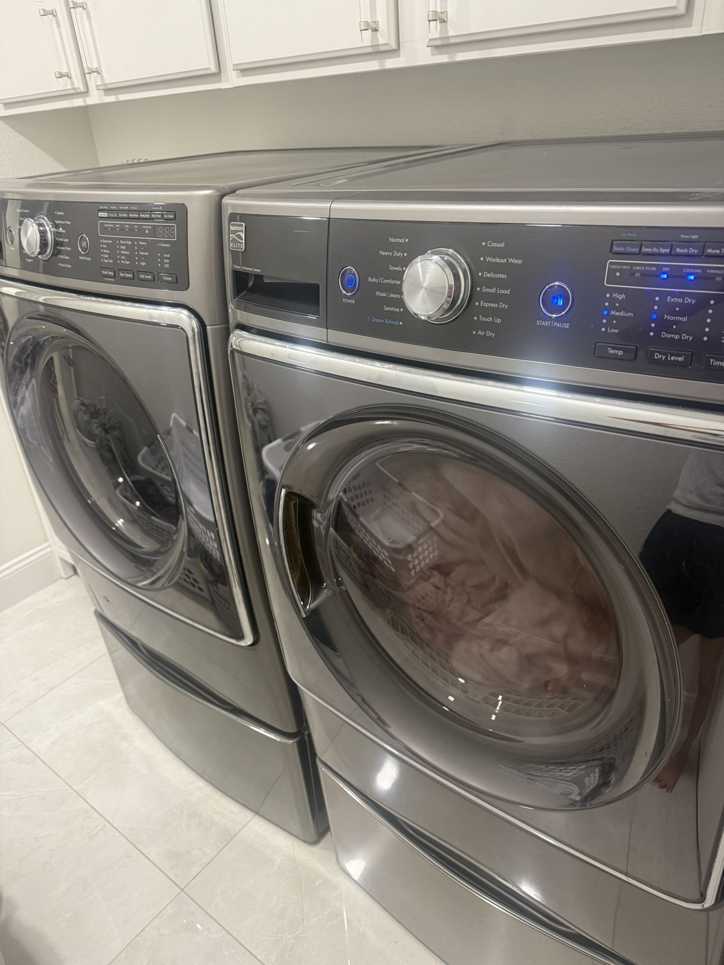 Kenmore Elite HE Washer Dryer Set With Pedestals