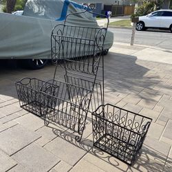Metal Storage Rack And 2 Matching Baskets