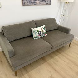 West Elm Velvet Gray Loveseat 
