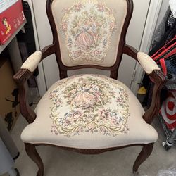 Set Of Two Antique Hand Stitched Chairs 