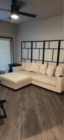Mangodan 101.6" Deep Seat Modular Sectional Sofa, Comfy Corduroy Sectional Couches for Living Room,