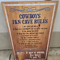 Dallas Cowboys Fans Cave Rules Sign