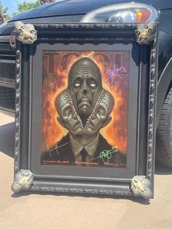 Tool Band Signed Poster Chet Zar Custom made frame glow uv corners museum Glass
