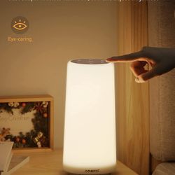 Touch Lamp, Dimmable Bedside Table Lamp, 24 Soothing Sounds Machine with Night Light, Timer & Memory Function, Eye Caring