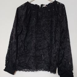 Women's Black Lace Top Size XL
