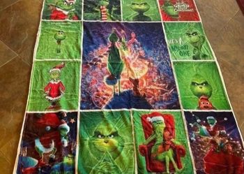 New The Grinch Xmas blanket - really cute!  Sherpa back