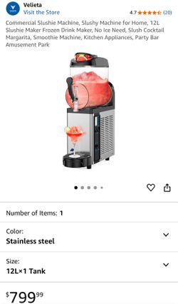 12L Commercial Slushie Machine, No Ice Need, Slush Cocktail Margarita, Smoothie Machine Party Bar