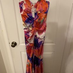 Cache Size 4 Floral Long Prom Dress Mermaid New Tags