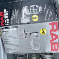 7 RAB Vapor proof Lights With Glass Cover And Junction Boxes