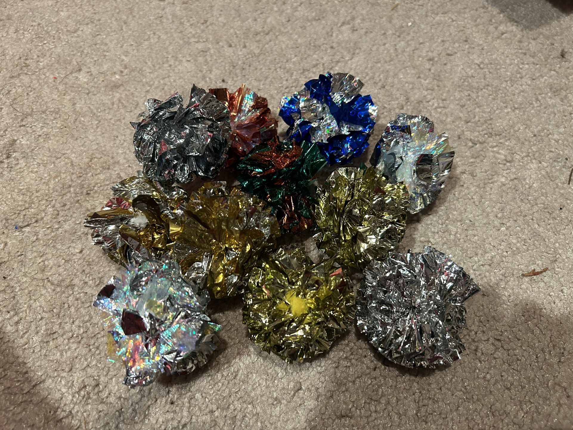 Mylar Crinkle Balls Cat Toys - 11 Pack