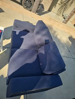Blue Fabric Futon Sofa Bed