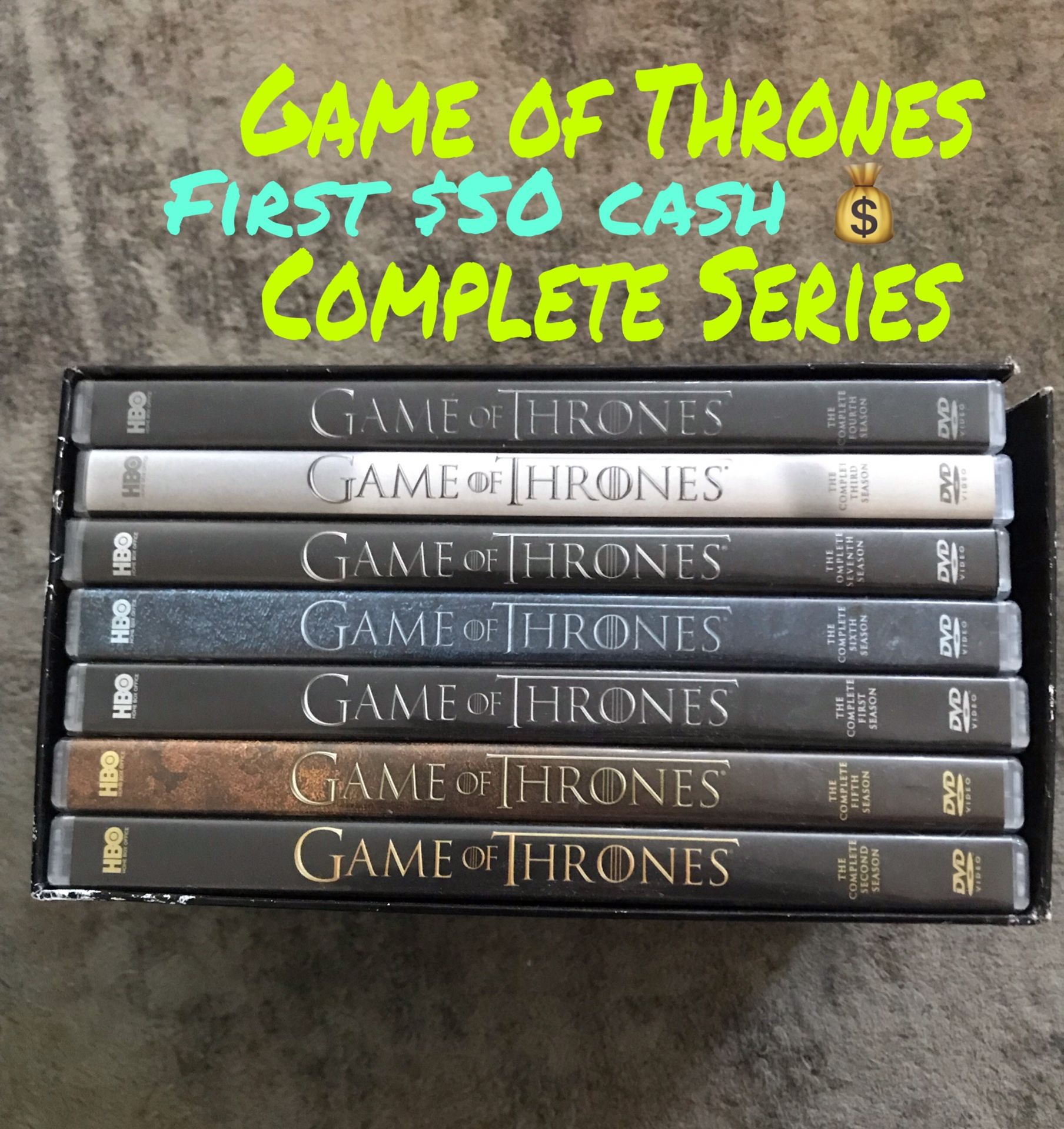 Game Of Thrones Full Series $35 DVD’s Only Watched Once. Pick Up Only Located Off 125 Lake Murray Blvd