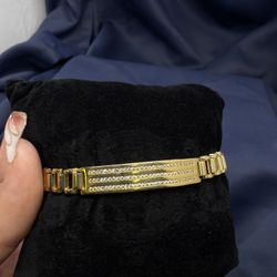 18K CZ ID BRACELET