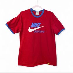 Vintage Y2K Red Nike Sportswear Nike Big Check T shirt Size XL