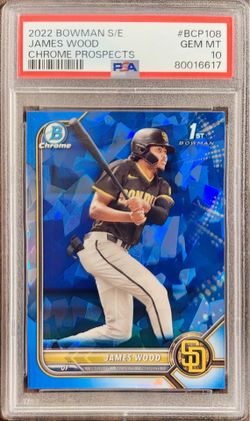 2022 Bowman Sapphire James Wood 1st Bowman Chrome PSA 10 Gem Mint Padres Nationals