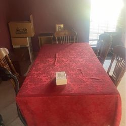 Wood Dining Table 4 Chairs 
