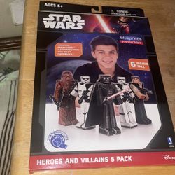 NEW Star Wars Heroes and Villains Blueprints  5 Paper Craft  6" Tall-Craft Kit
