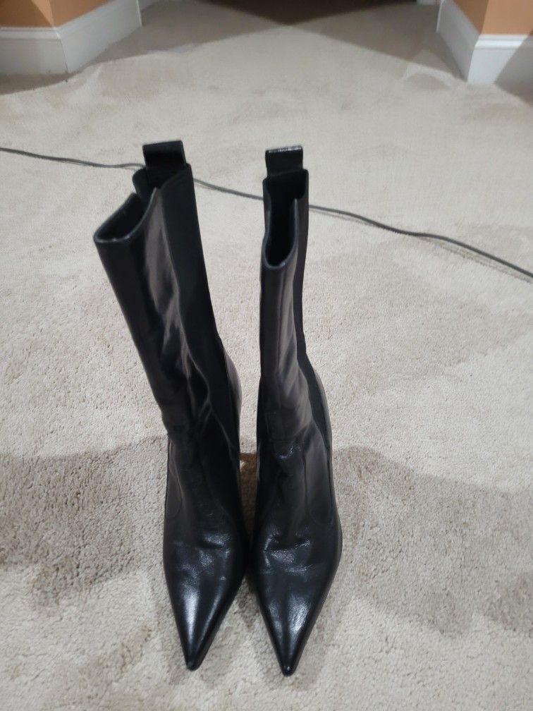 Black Pointed Toe Booties