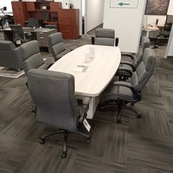 8' Conference Table With Storage Base